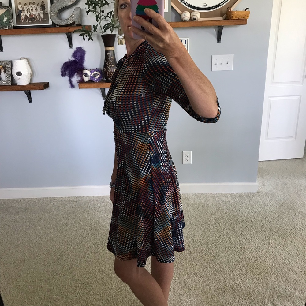 Multi Color Neck Tie Dress - Picture 4 of 7